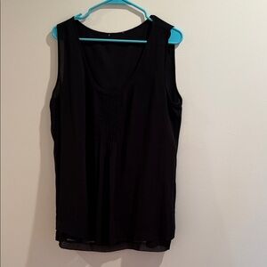Elegant Black Sleeveless Top Size Large
